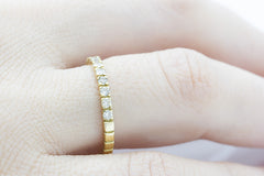 Half Eternity Channel Set Diamond 18K Yellow Gold Ring