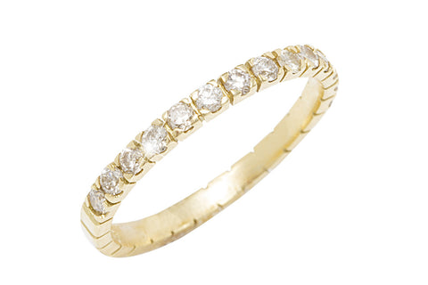 Half Eternity Channel Set Diamond 18K Yellow Gold Ring