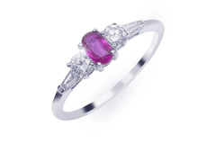 Ruby and Diamond 18K White Gold Ring