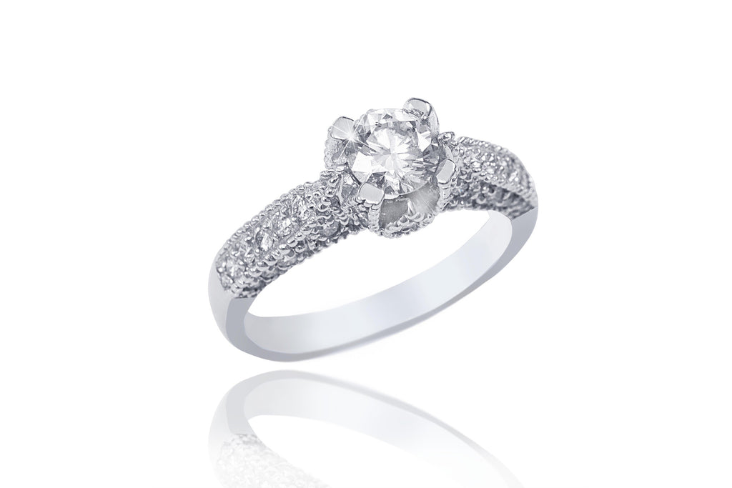 Diamond 18K White Gold Engagement Ring