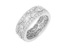 Filigree Diamond 18K White Gold Ring