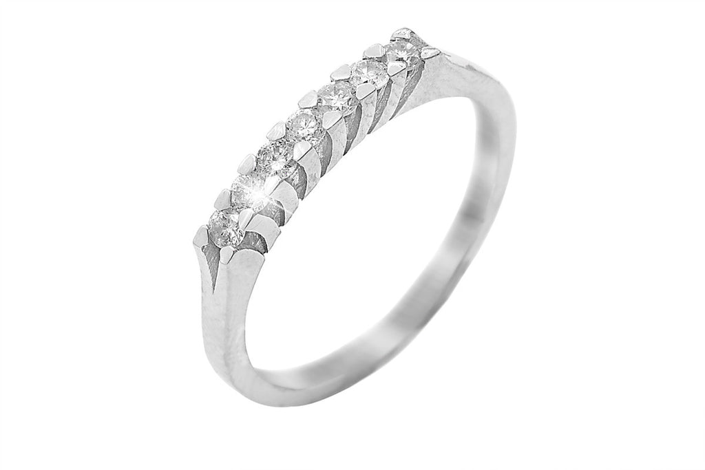 Seven Stone Diamond 18K White Gold Ring