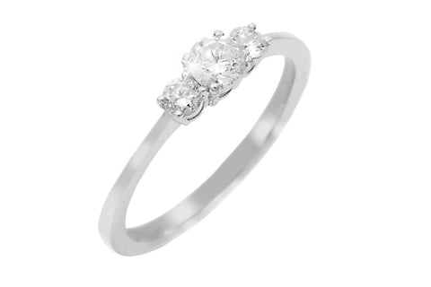 Trilogy Diamond Ring, Set in Platinum - OUT OF STOCK