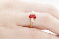 Ruby and Diamond 18K Yellow Gold Ring - OUT OF STOCK
