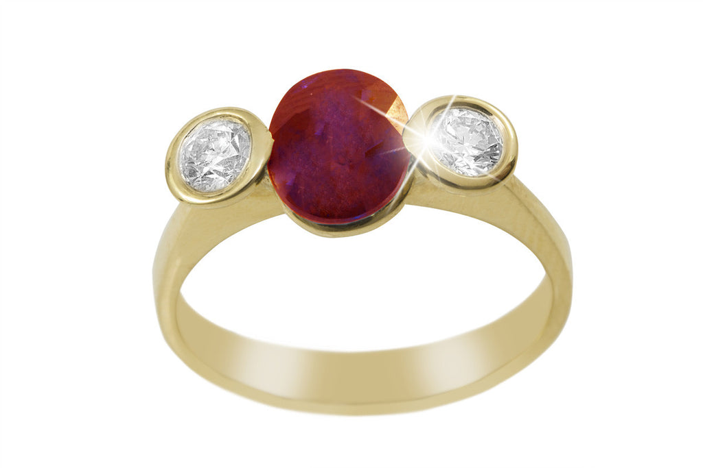 Ruby and Diamond 18K Yellow Gold Ring - OUT OF STOCK