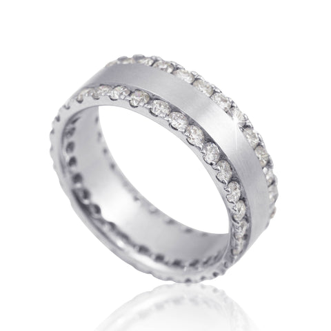 2.30 Carat Diamond 18K White Gold Wedding Band