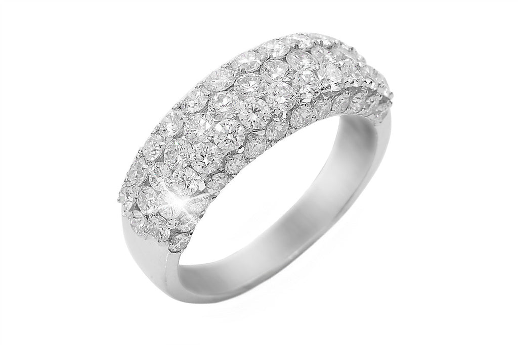 Five Strand Diamond 18K White Gold Ring