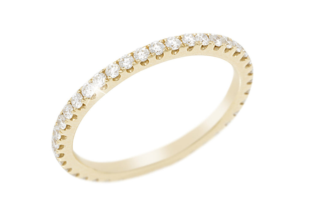 Full Eternity Channel Setting Diamond 18K Yellow Gold Ring