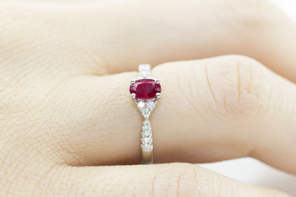 Ruby and Diamond 18K White Gold Ring - OUT OF STOCK