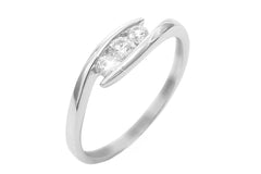 Three Stone Diamond Trilogy 18K White Gold Ring - OUT OF STOCK