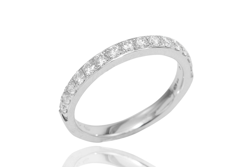 Diamond Half Eternity 18K White Gold Ring