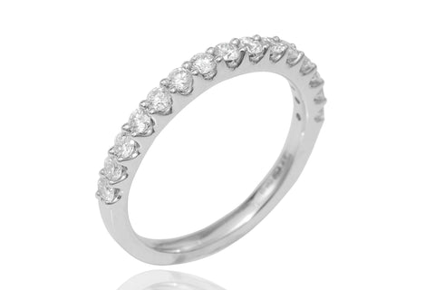 Claw Set Diamond Half Eternity 18K White Gold Ring