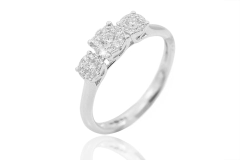 Diamond Trilogy 18K White Gold Ring