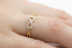 Infinity Diamond 18K Yellow Gold Ring