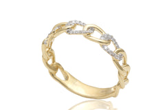 Linked Diamond 18K Yellow Gold Ring