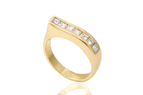 18k Yellow Gold Aascher Cut Eternity