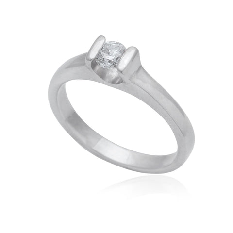 0.25 Carat Tension Set 18K White Gold Diamond Engagement Ring
