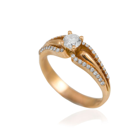 18K Rose Gold Engagement Ring