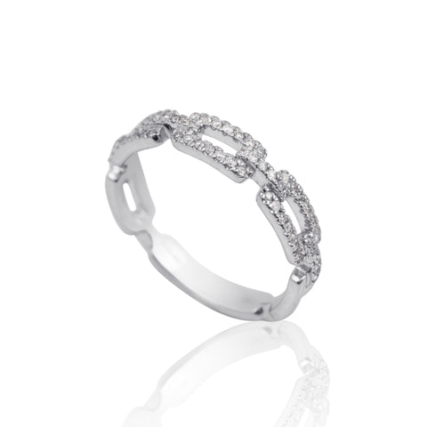 Diamond Link Fancy 18K White Gold Eternity Ring