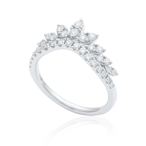 Tiara 18K White Gold Diamond Ring
