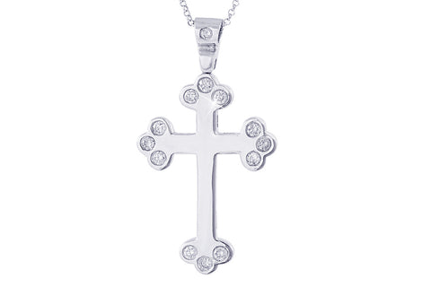 Diamond Cross 18K White Gold Pendant