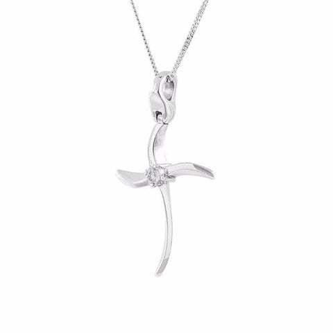 Diamond Cross 18K White Gold Pendant