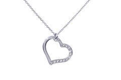 Heart Shaped Diamond 14K White Gold Pendant