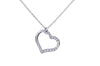 Heart Shaped Diamond 14K White Gold Pendant