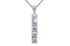 Five Stone Diamond 18K White Gold Pendant
