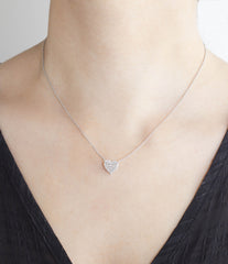 Heart Shaped Diamond 18K White Gold Necklace