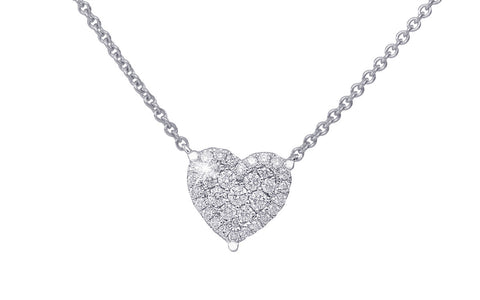 Heart Shaped Diamond 18K White Gold Necklace