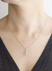 Tear-Drop Shaped Diamond 18K White Gold Pendant