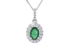 Emerald and Diamond 18K White Gold Pendant