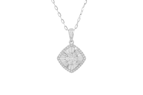Mirror Effect 18K White Gold Diamond Pendant