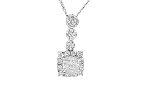 Diamond Square 18K White Gold Pendant