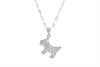 Dog Shape Diamond 18K White Gold Pendant