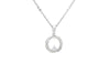Circle Shaped Diamond 18K White Gold Pendant