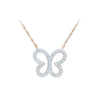 Butterfly 18K Rose Gold Diamond Pendant