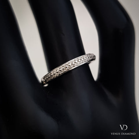 18k White Gold Two Tier Diamond Half Eternity Ring