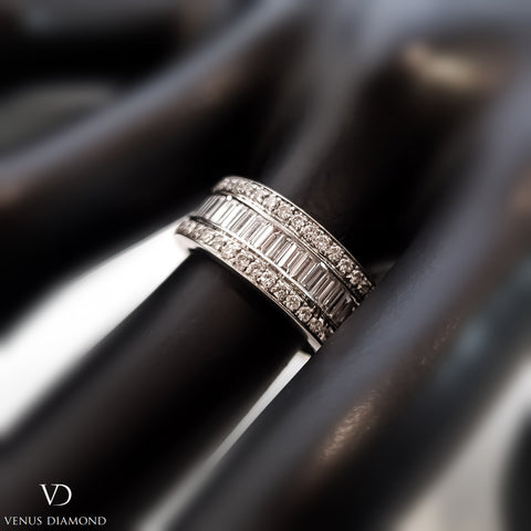18k White Gold Multi Cut Diamond Full Eternity