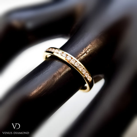 18k Yellow Gold Diamond Half Eternity Ring