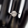 18k White Gold Oval Diamond Halo Ring