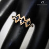 18k Rose Gold Diamond & Blue Sapphire Ring