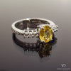 18k White Gold Diamond & Yellow Sapphire Ring