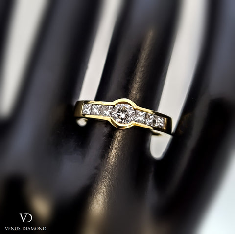 18k Yellow Gold Channel Set Mix Cut Eternity Ring