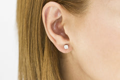 Round Brilliant Cut Diamond 18K White Gold Stud Earrings