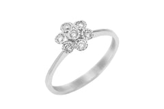 Seven Stone Diamond Cluster 18K White Gold Ring - OUT OF STOCK