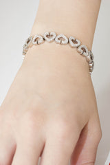 Heart Shaped Diamond 18K White Gold Bracelet