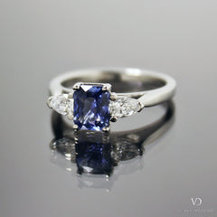 Sapphire and Diamond Trilogy Ring